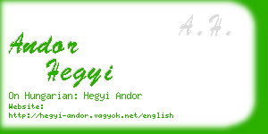 andor hegyi business card